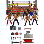 Mini Wrestling Figur Playset, Wrestler Warriors Leksaker Med Fyrkantig Ring & Tillbehör, Roliga Miniatyr Fighting Action Figurer Present För Barn Pojkar