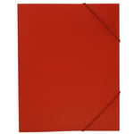 Snoddmapp PP Plast A4, 3-klaff, 30mm, Röd