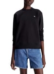Calvin Klein Jeans Women Sweatshirt Badge Crew Neck no Hood, Black (Ck Black), S