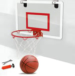 Basketball hoop - Office Indoor Toy Steel Rim Shatterproof Backboard With Ball Transparent Sports Basketball Hoop Set Mini Rebounds Wall Hanging (Color : Black)