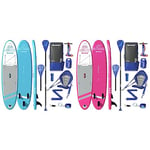 AQUAPLANET Inflatable Kayak Paddle Board Kit - Rockit, Blue | 10.2 Foot & Inflatable Kayak Paddle Board Kit - Rockit, Pink | 10.2 Foot