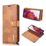 DG.MING Detachable 2-in-1 Fodral till Samsung Galaxy S20 FE - Brun Brun