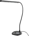 K&M 12296 Lampe de piano noire - Abat-jour de 29,6 cm avec col de cygne - 12 LED d'une luminosité de 2500 Lux, 3 m de câble