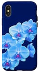 Coque pour iPhone X/XS Magnifique orchidée phalaenopsis bleue en forme de mania