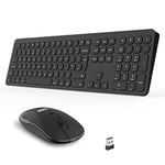 LeadsaiL Wireless Keyboard and Mouse Set, Wireless USB Mouse and Full-Sized Computer Keyboards Combo, QWERTY UK Layout for HP/Lenovo Laptop and Mac