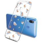 Oihxse Compatible with Motorola One Vision Case Cute Koala Cartoon Clear Pattern Design Transparent Flexible TPU Anti-Scratch Shockproof Slim Soft Silicone Bumper Protective Cover-A6