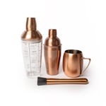 Cocktail-Making Set with Copper Finish Classic Cocktail Shaker, Boston Shaker, Muddler and Moscow Mule Mug