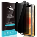 LϟK 2 Pack Privacy Screen Protector Compatible with iPhone 12/12 Pro 5G 6.1 inch - Anti Spy Tempered Glass HD Clear 9H Hardness Bubble Free Case Friendly Alignment Frame