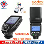 Godox V860III-N TTL HSS 2.4G Wireless Flash+Xpro-N Flash Trigger For Nikon UK