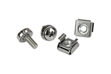 StarTech.com Rack Screws - 20 Pack - Installation Tool - 12 mm M5 Screws - M5 Nuts - Cabinet Mounting Screws and Cage Nuts (CABSCRWM520) - skruvar och muttrar för rack