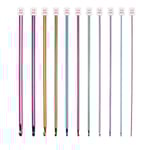 Lång virknålset, 11 st tunisiska flerfärgade afghanska virknålar för virkning, 2 mm (B) - 8 mm (L), bra sticknings- och virkningstillbehör