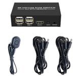 -Kompatibel KVM-switch 2X1 4K -Kompatibel USB-switch-selector 2 in 1 ut med 4-ports USB-hub