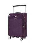 Rock Luggage Rocklite Dlx 8 Wheel Soft Unique Lightweight Medium Suitcase -Purple