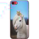 Apple iPhone 16e Transparent Mobilskal Katt och Häst