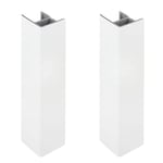 2x jonction de plinthe 150mm blanc brillant angle angulaire coin cuisine raccord connecteur pied de meuble profil PVC plastique finition