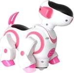 NMIT® Childrens i-Robot Puppy Robot Dog, Flashing Light & Sound - Singing, Dancing, Steering, Bump 'n' Go Robot Dog Light Up Girls Boys Toys with Sound Kids Pet (Pink)