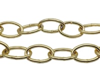 Brass Plated oval Chandelier Chain, HALF metre length, 50kg max. weight loading