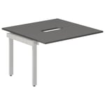 Skrivbord O-stativ påbyggn.modul 1200x600mm antracit med silver underrede