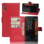 Sony Xperia XZ PU Wallet Case Red