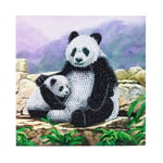 Kort Diamantmålning 18x18 cm Panda