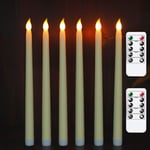 6 st LED-ljus med flimmer, varmvitt, konformade, flamlösa, med 2 fjärrkontroller för jul, Thanksgiving, Halloween, hem, bröllop, dekoration [C] 2