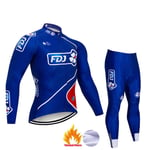 AJSJ 2019 New Cycling Team Bibs Pants Set Mens Winter Thermal Fleece Pro Bike Jacket Maillot Wear,Pic Color,3Xl