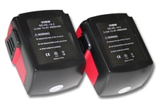 2x Batterie Li-Ion 4000mAh (14.4V) vhbw pour outils SFL Flashlight, SID 144-A CPC Impact Driver comme Hilti B144, B-144.