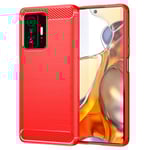Carbon Flex Xiaomi 11T / Xiaomi 11T Pro skal - Röd Röd