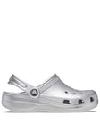 Crocs Kids Classic Clog Graphics Sandal - Silver, Silver, Size 11 Younger