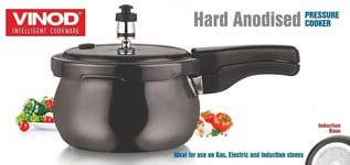 3.5 Litre VINOD Hard Anodised Pressure Cooker Black Induction Friendly Cookware