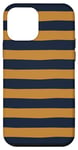 iPhone 12 mini Navy Mustard yellow Horizontal Stripes Girly Striped Pattern Case