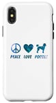 Coque pour iPhone X/XS Peace Love Caniche Funny Cute Dog Lover Pet Lover