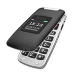 Easyfone Prime-A1 GSM SIM-Free Flip Mobile Phone for Elderly, Unlocked Senior Phones with HD Dual-Screen, Big Button, Basic Mobile Phone with SOS Button, Charing Dock (Black)