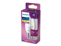 Philips - LED-glödlampa - form: B35 - glaserad finish - E14 - 2.8 W (motsvarande 25 W) - klass F - varmt vitt ljus - 2700 K