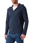 BOSS Mens Saggy Curved Curved-logo hooded sweatshirt in organic cotton Blue