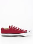 Converse Mens Canvas Ox Trainers - Dark Red, Maroon, Size 6, Men