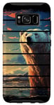 Coque pour Galaxy S8 Rétro coucher de soleil blanc ours polaire lac artique réaliste anime art