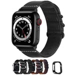 Fullmosa Leather Watch Strap Compatible with Apple Watch Straps 44mm 42mm 45mm, Replacement Band Compatible for iWatch Series SE Series 7/6 5/4/3/2/1 & Protective Case