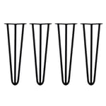 4x Premium Hairpin Table Legs + FREE Screws AND Protector Feet 16" 2 Prong