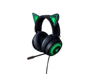 Razer Kraken Kitty Edition - Gaming Headset (The Cat Ears USB Gaming Headset, Chroma Lighting, Wired for Cross-Platform Gaming, 50 mm Driver, 3.5 mm Cable with Line Controls) Black