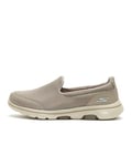 Skechers Women's GO Walk 5 Slip On Trainers, Taupe Textile Trim, 3.5 UK Wide