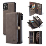 CaseMe 2-i-1 iPhone 11 fodral med plånbok - Brun
