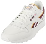 Reebok Women's Classic Leather Sneaker, Chalk Classic Maroon F23 Retro Gold F23 R, 4.5 UK