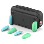 Skull & Co. GripCase Set: A Dockable Protective Case with Replaceable Grips [to fit All Hands Sizes] for Nintendo Switch [with Carrying Case] - Animal Crossing