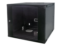 Intellinet Network Cabinet, Wall Mount (Double Section Hinged Swing Out), 6U, Usable Depth 235mm/Width 465mm, Black, Flatpack, Max 30kg, Swings out for access to back of cabinet when installed on wall, 19, Parts for wall install (eg screws/rawl plugs) not included - Skåp - väggmontering - svart, RAL 7021 - 6U - 19