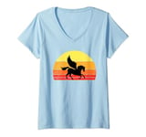 Womens Lover Retro Cool Retro Pegasus Horse 70s 80s 90s Pegasus V-Neck T-Shirt