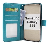 Crazy Horse Wallet Samsung Galaxy S24 5G (SM-S921B/DS) (Turkos)