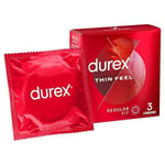Durex Thin Feel Latex Condoms for More Sensitivity Regular Size Pack Of 3