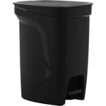 Pedal Bin Compact Kitchen Bathroom Waste Disposal Trash Bin 10L Black