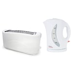 White 1.7L 2200w Fast Boil Cordless Electric Jug Kettle + 4 Slice 1300W Toaster Set